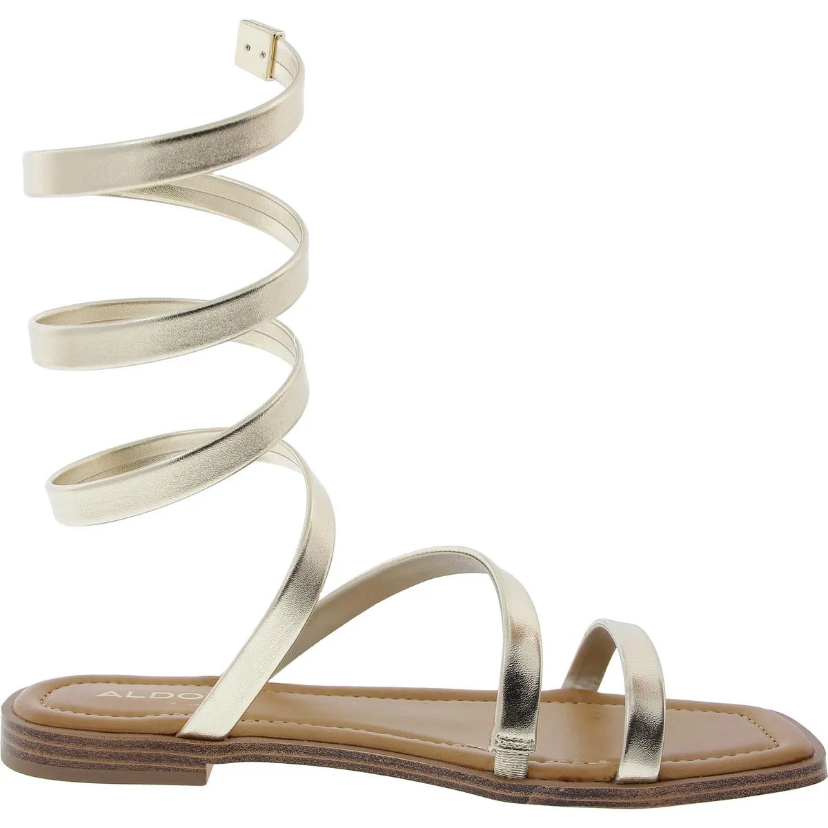 4500317710 Womens Tiered Manmade Lace Up Flats