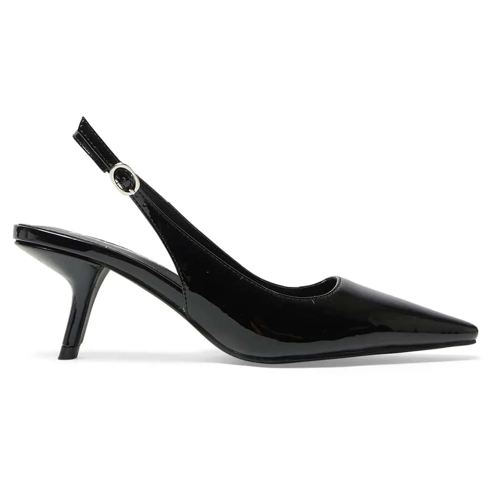 Abella Heel in Black Patent