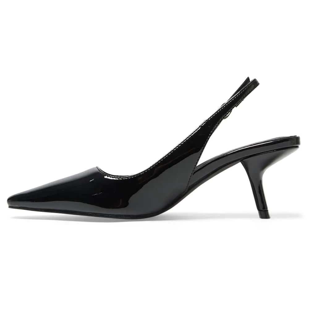 Abella Heel in Black Patent