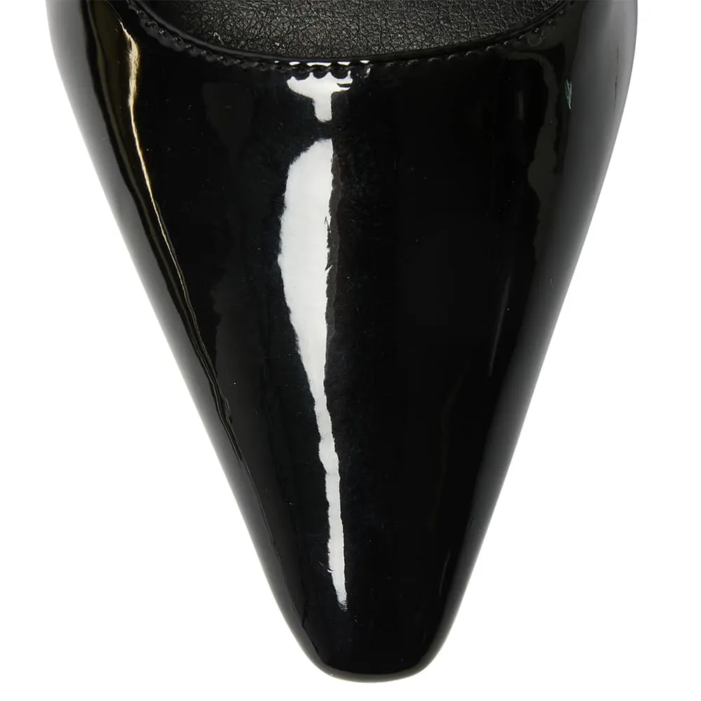 Abella Heel in Black Patent