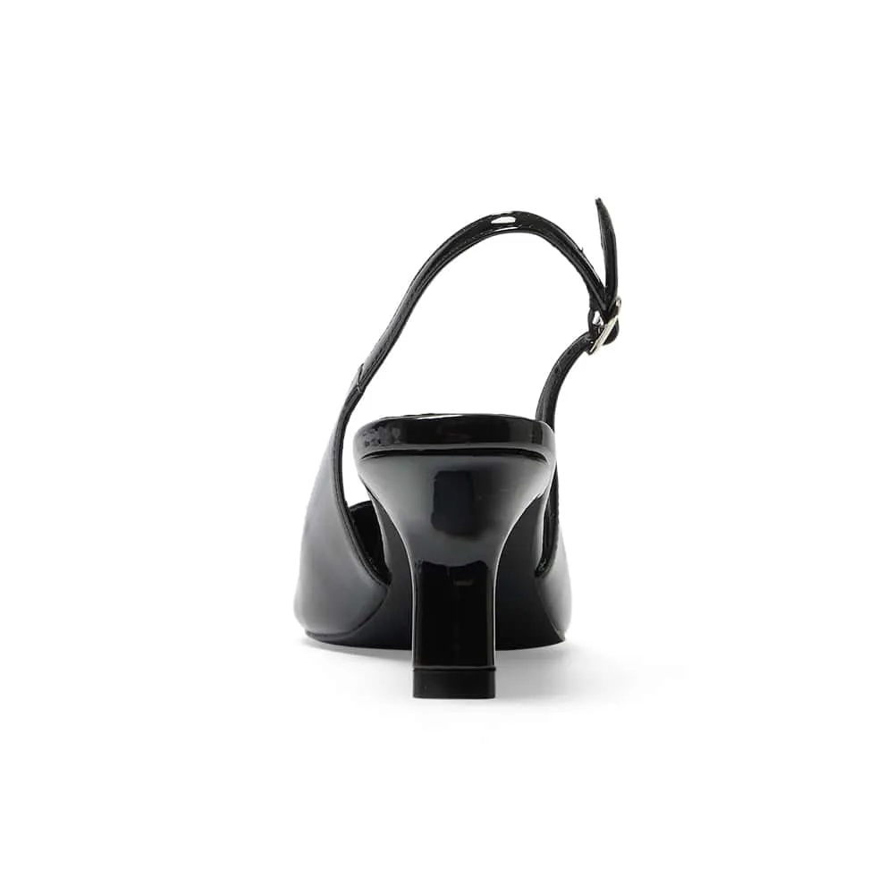 Abella Heel in Black Patent