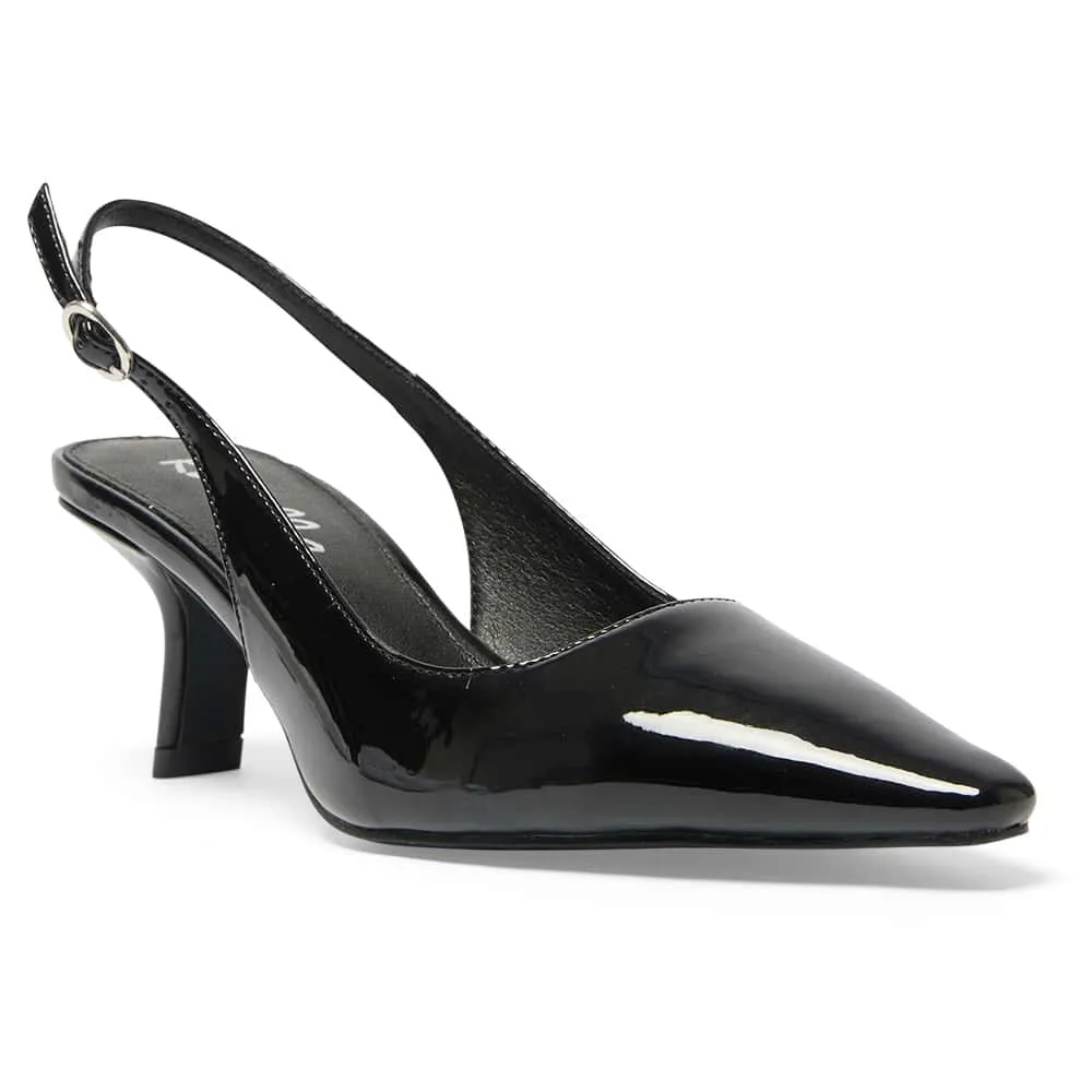 Abella Heel in Black Patent