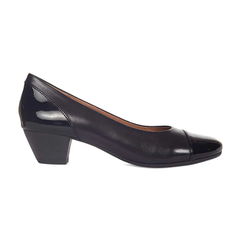 Acton Heel in Black Patent