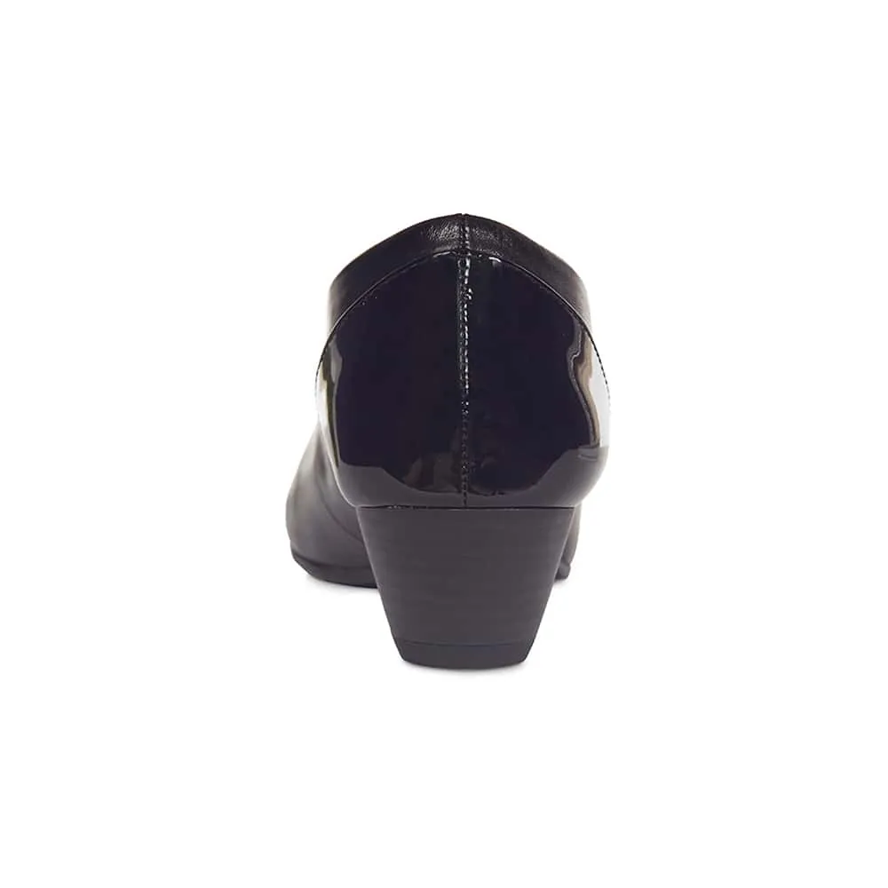 Acton Heel in Black Patent