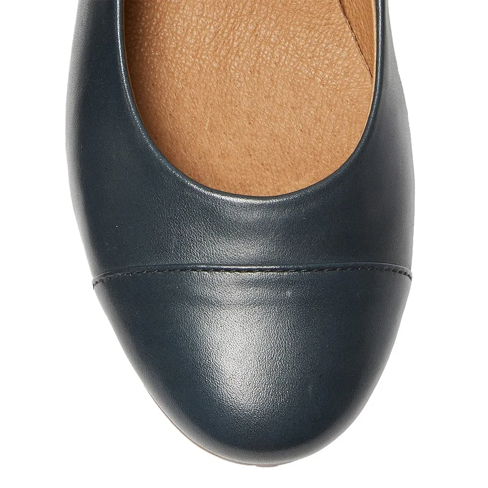 Acton Heel in Navy Leather
