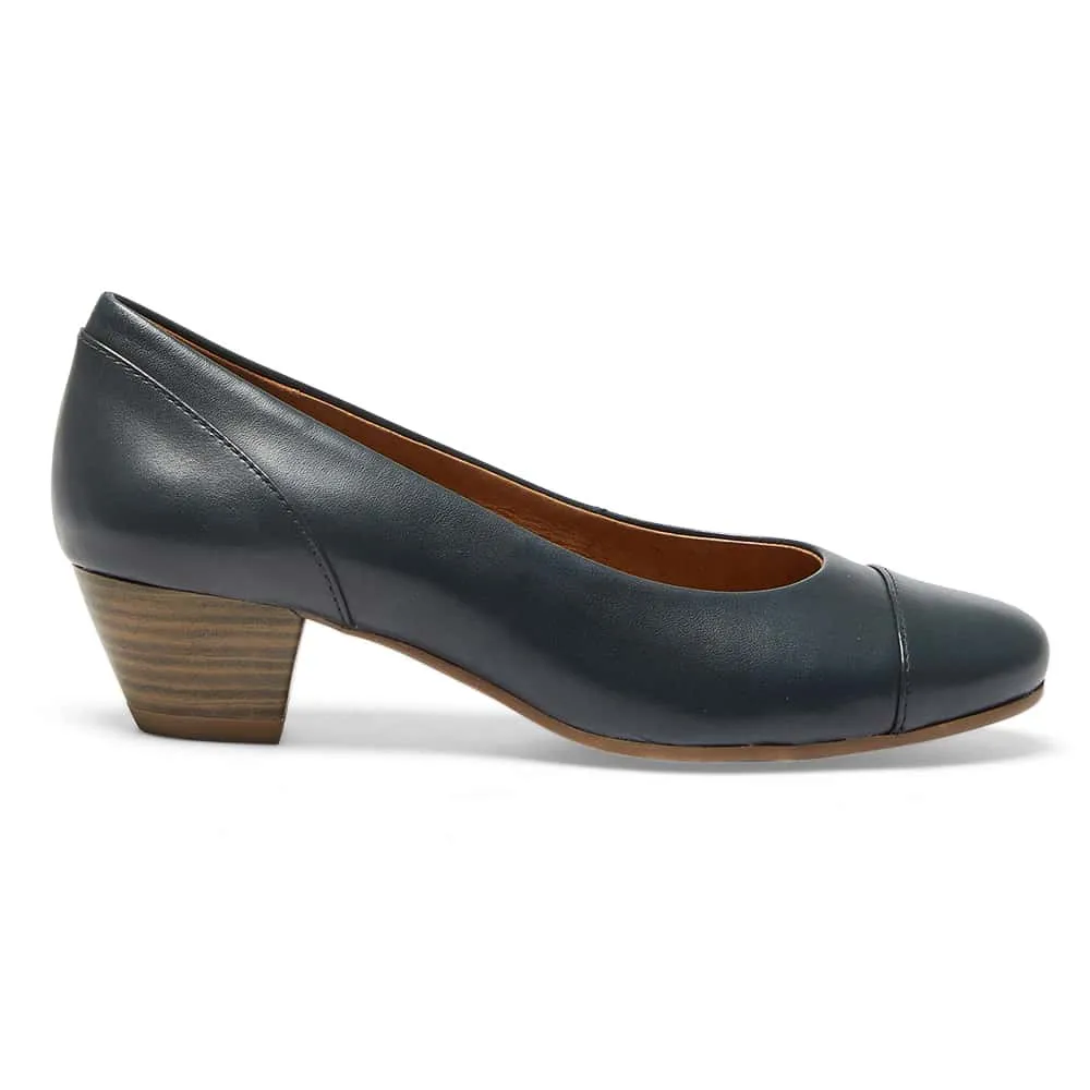 Acton Heel in Navy Leather