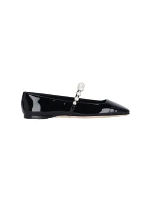 Ade" Square-Toe Ballerinas  Black