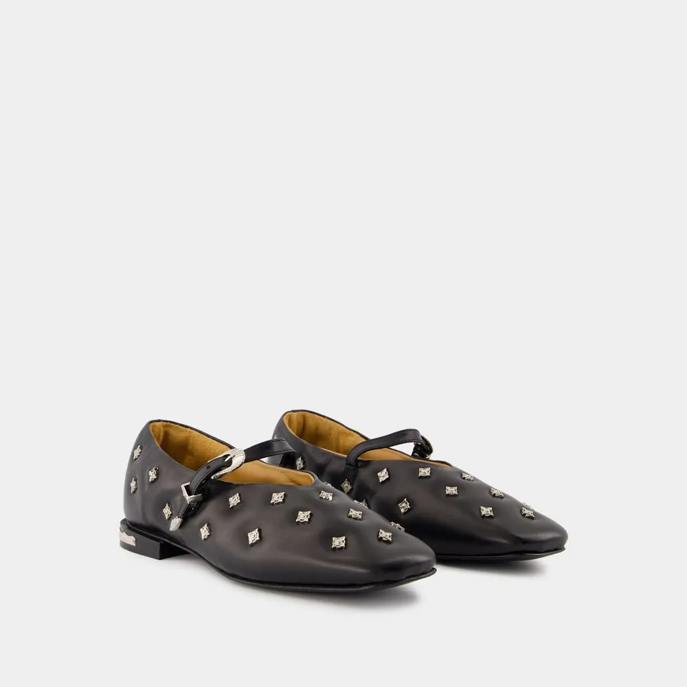 Aj1342 Ballerinas - Leather - Black