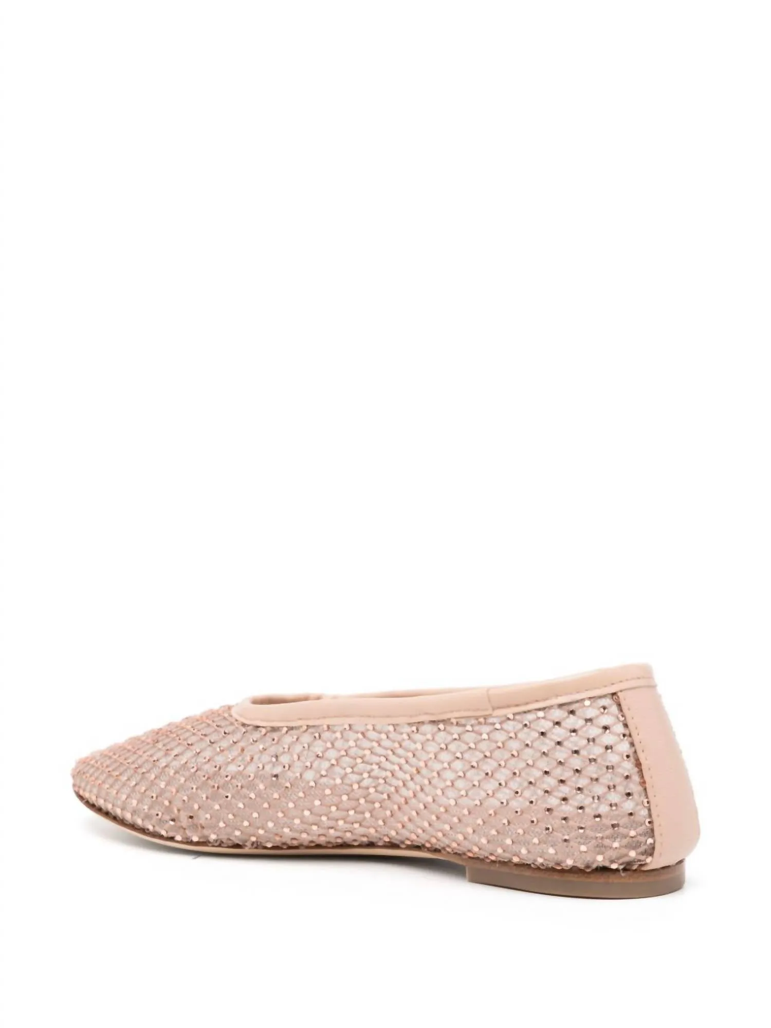 Alba Ballet Beaded Flat Shoes In Champagne Crystal Mesh