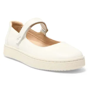 Albany Flat in White Leather