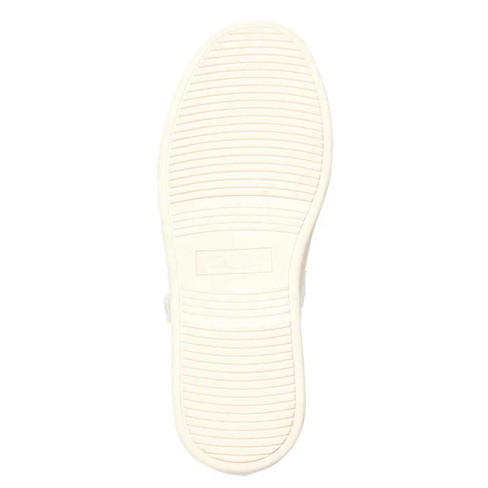 Albany Flat in White Leather