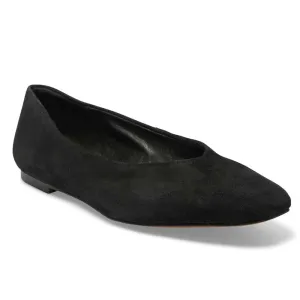 Amanda Flat in Black Suede