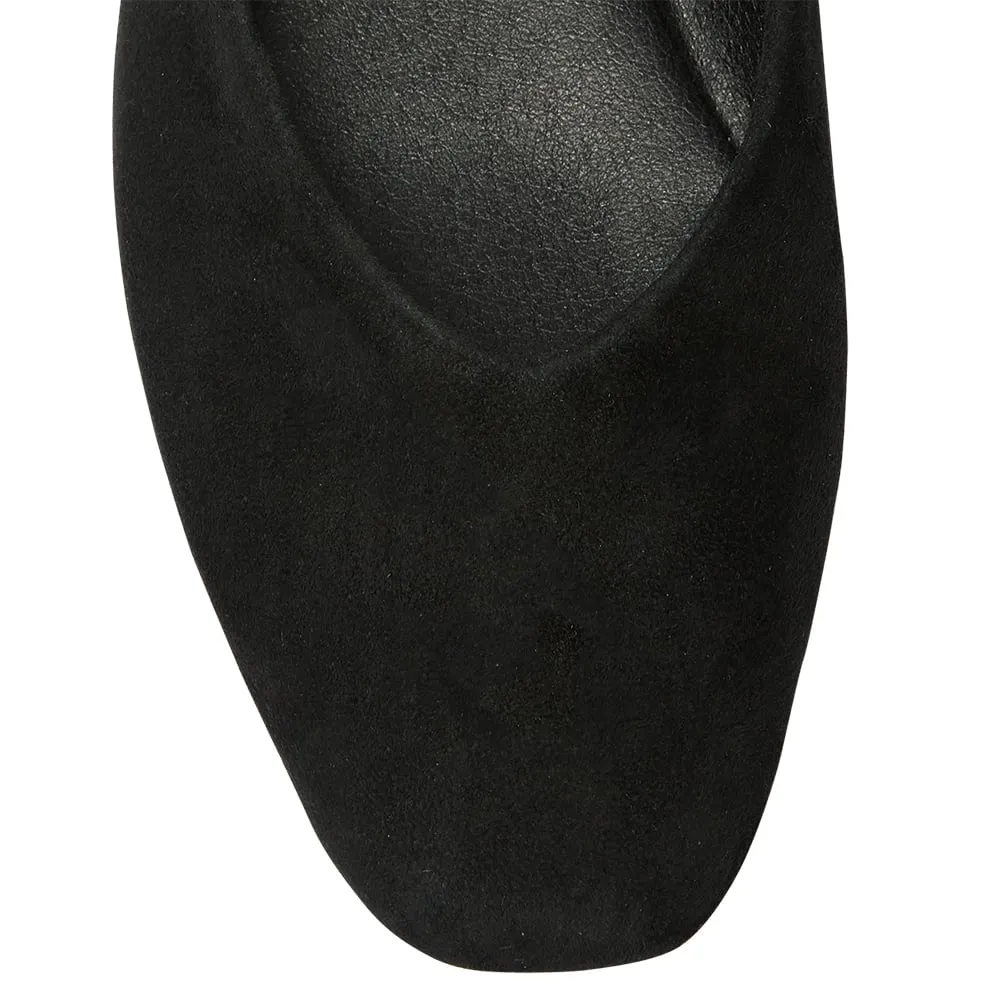 Amanda Flat in Black Suede