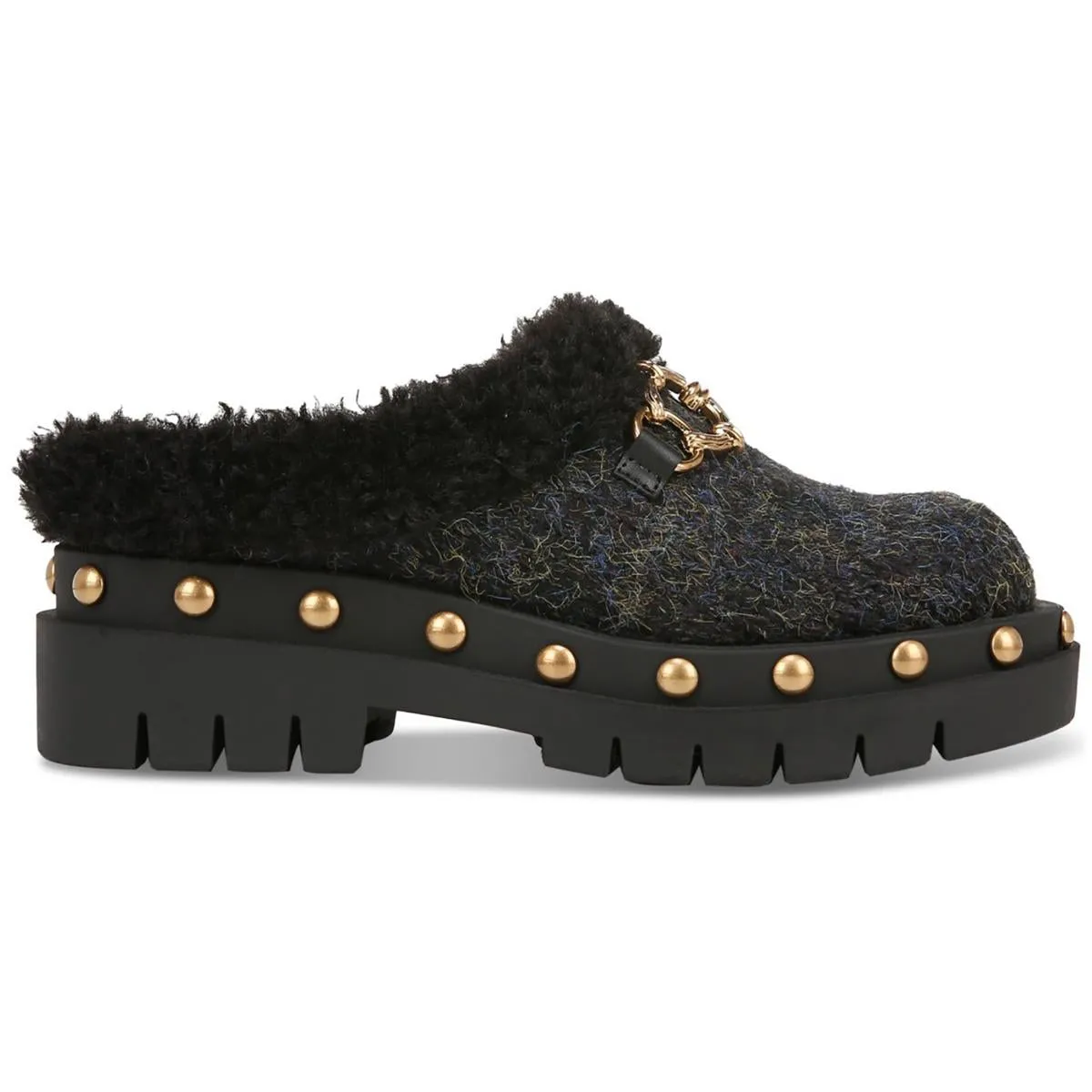 Annie Cozy Womens Faux Fur Knit Mules
