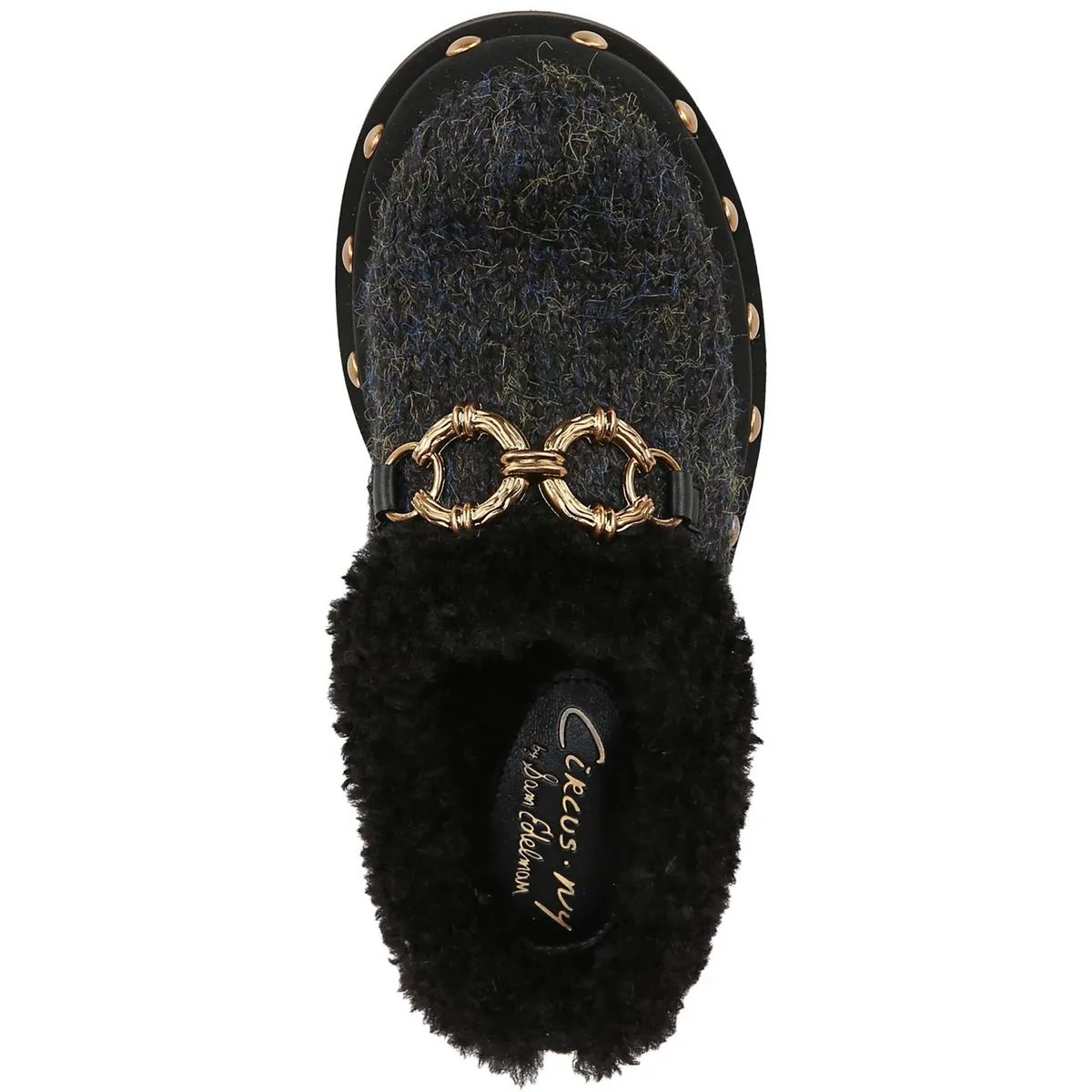 Annie Cozy Womens Faux Fur Knit Mules