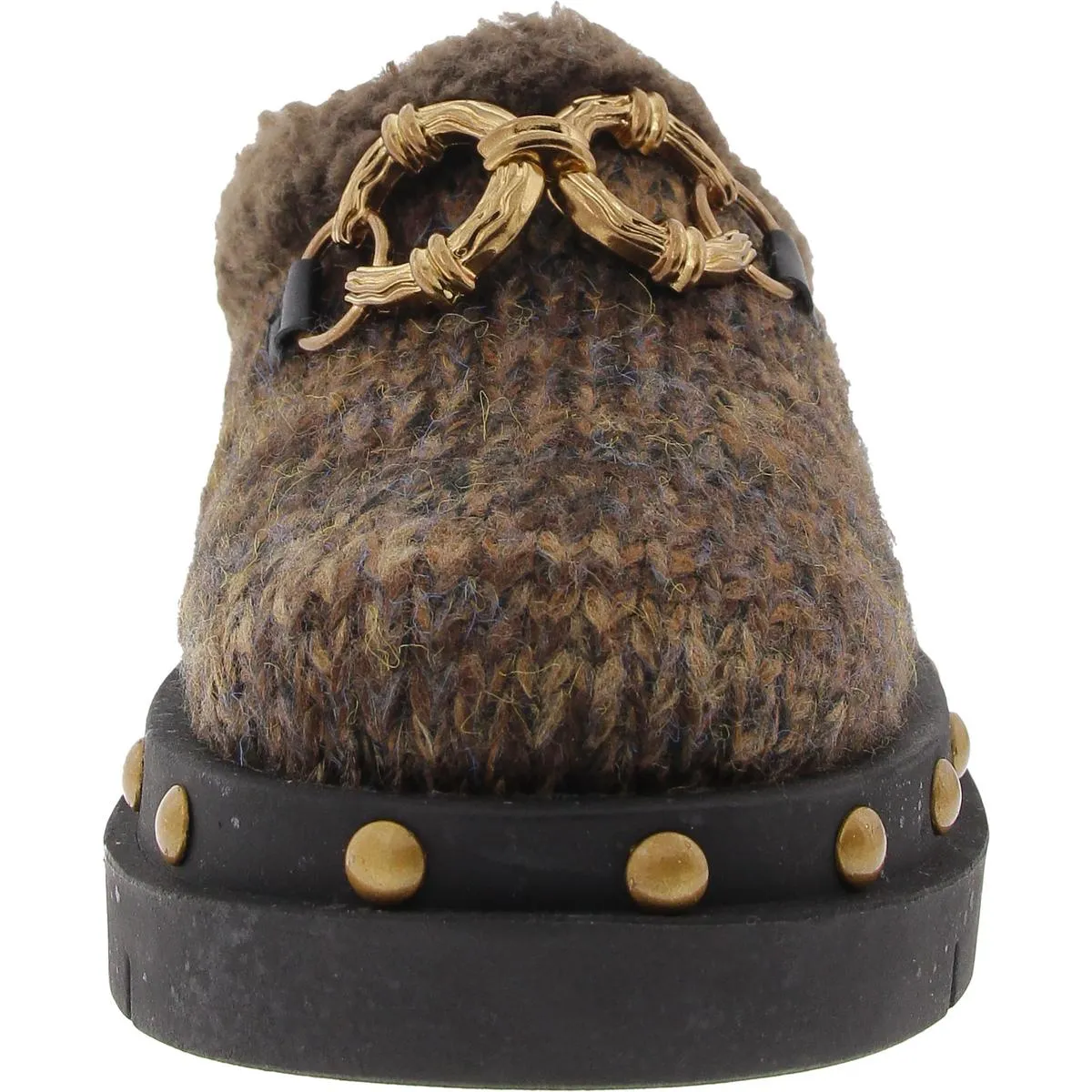 Annie Cozy Womens Faux Fur Knit Mules