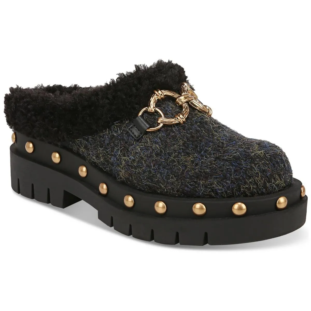 Annie Cozy Womens Faux Fur Knit Mules