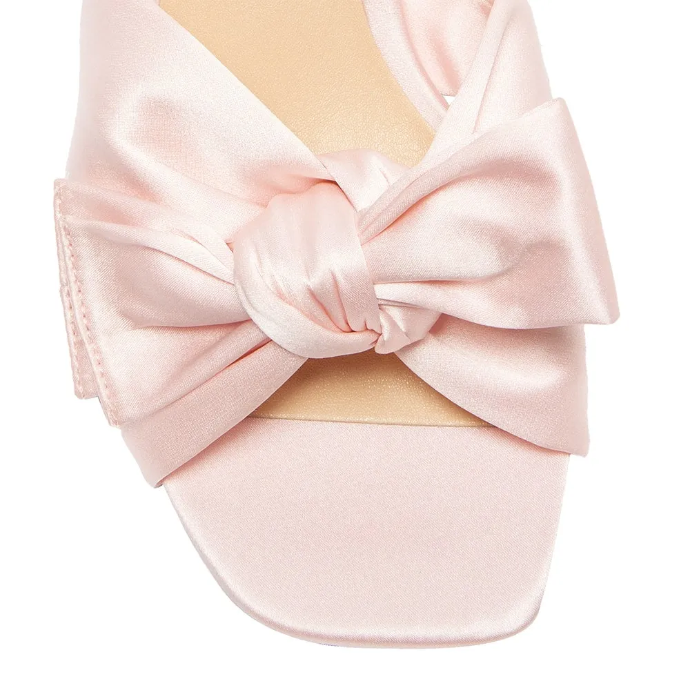 Aria Heel in Blush Satin