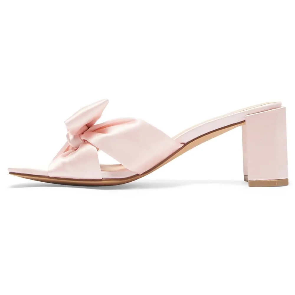 Aria Heel in Blush Satin