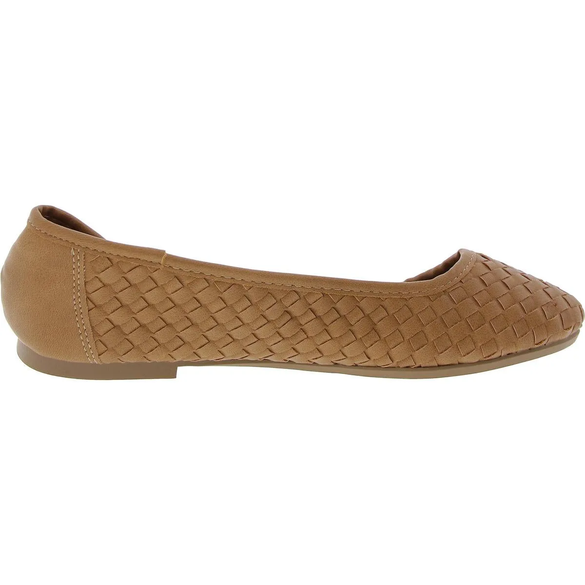 Ariinn Womens Woven Faux Leather Ballet Flats
