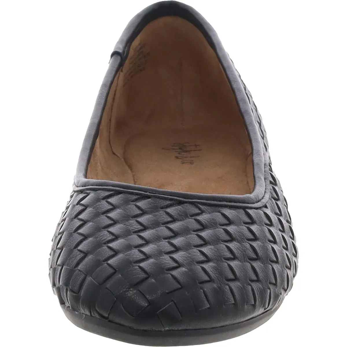 Ariinn Womens Woven Faux Leather Ballet Flats