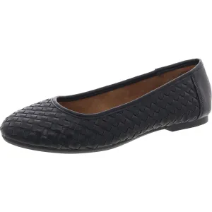 Ariinn Womens Woven Faux Leather Ballet Flats
