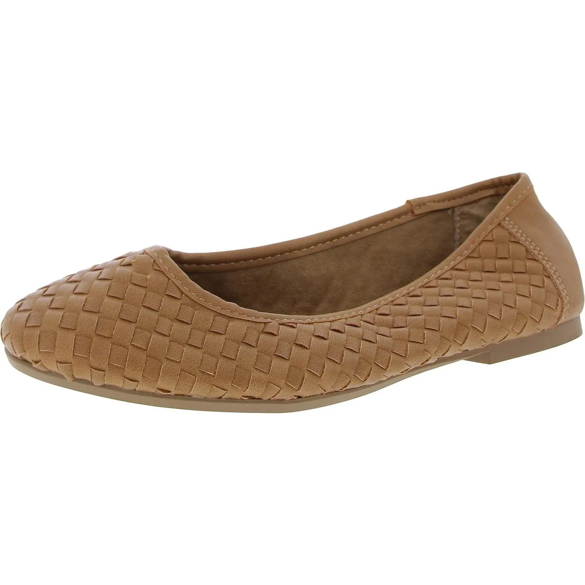 Ariinn Womens Woven Faux Leather Ballet Flats