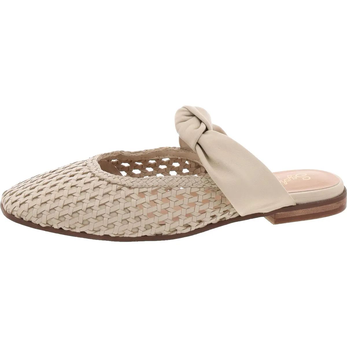 Art Deco Womens Leather Bow Mules