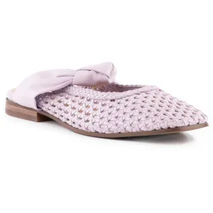 Art Deco Womens Leather Bow Mules