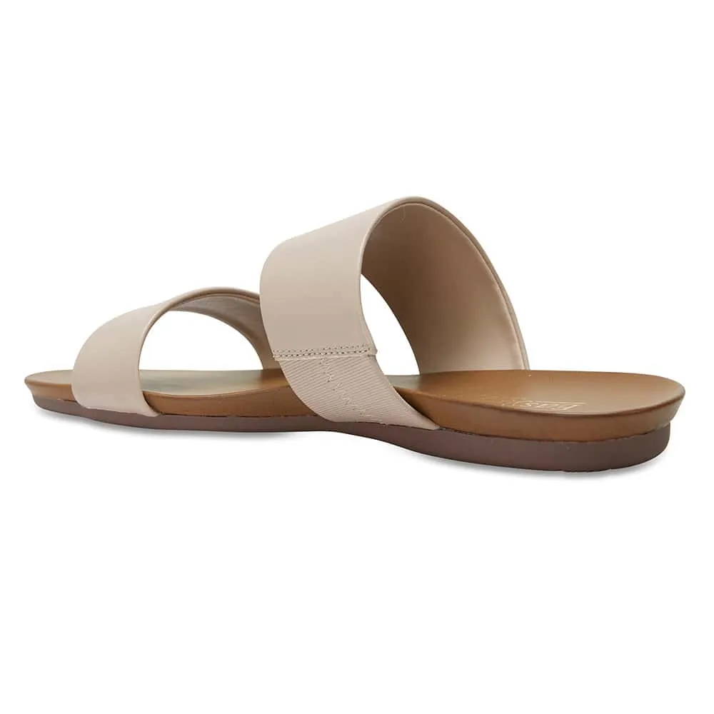 Aruba Slide in Nude Leather