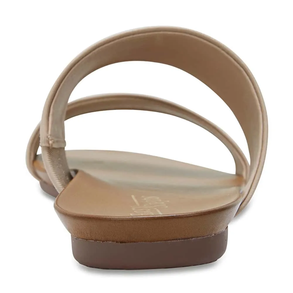 Aruba Slide in Nude Leather