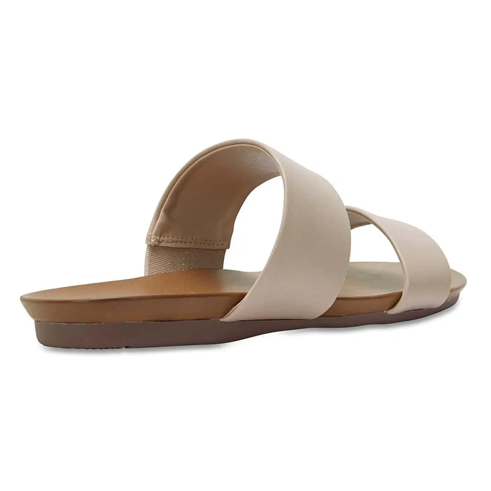 Aruba Slide in Nude Leather
