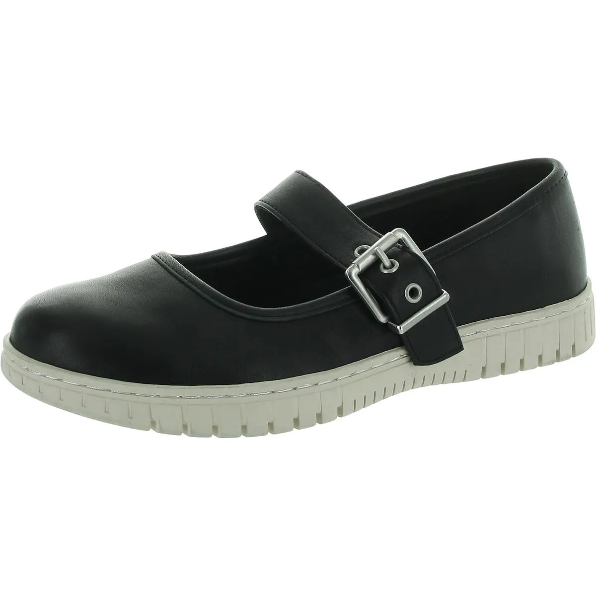 ASTRO Womens Cushioned Footbed Leather Mary Janes