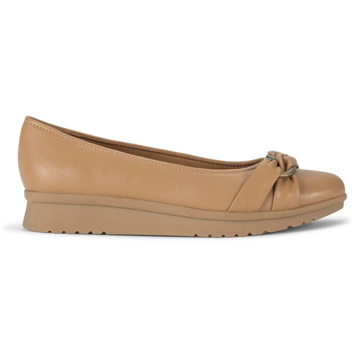 Aurora Womens Faux Leather Slip-On Ballet Flats