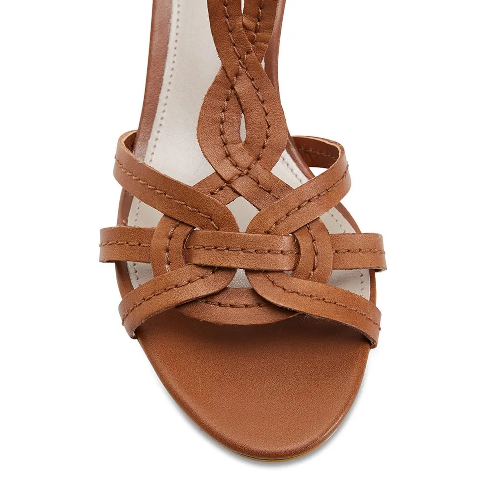 Avenue Heel in Cognac Leather
