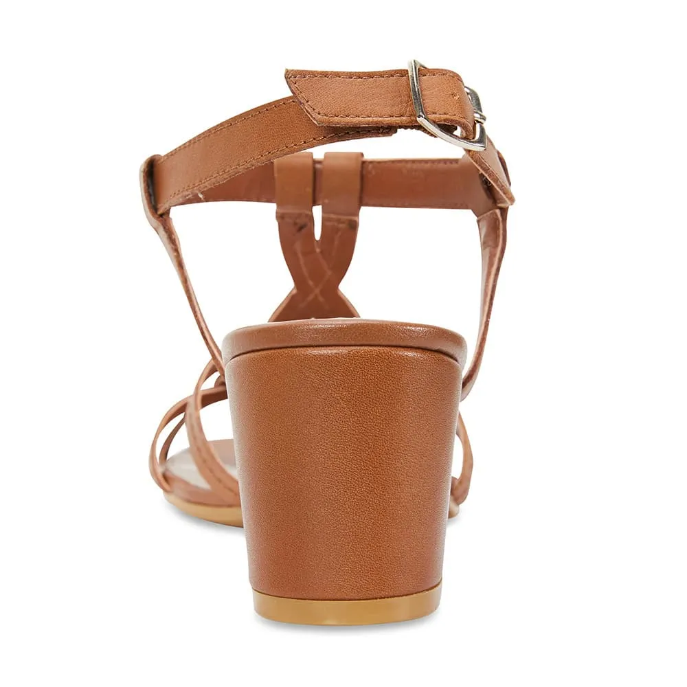 Avenue Heel in Cognac Leather