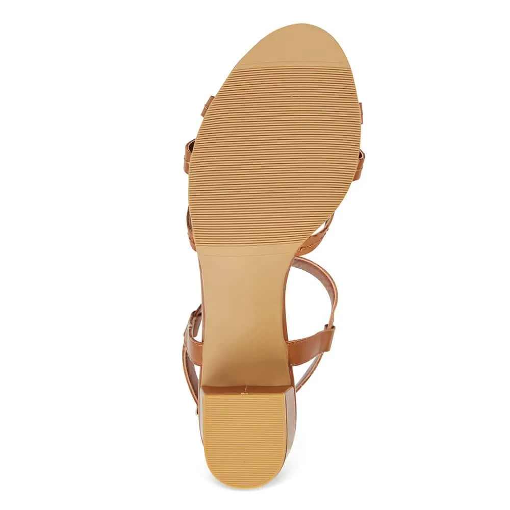 Avenue Heel in Cognac Leather