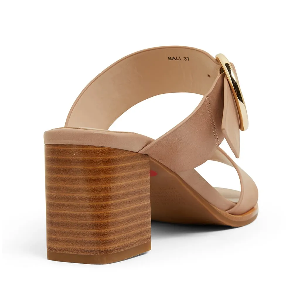 Bali Heel in Nude Leather