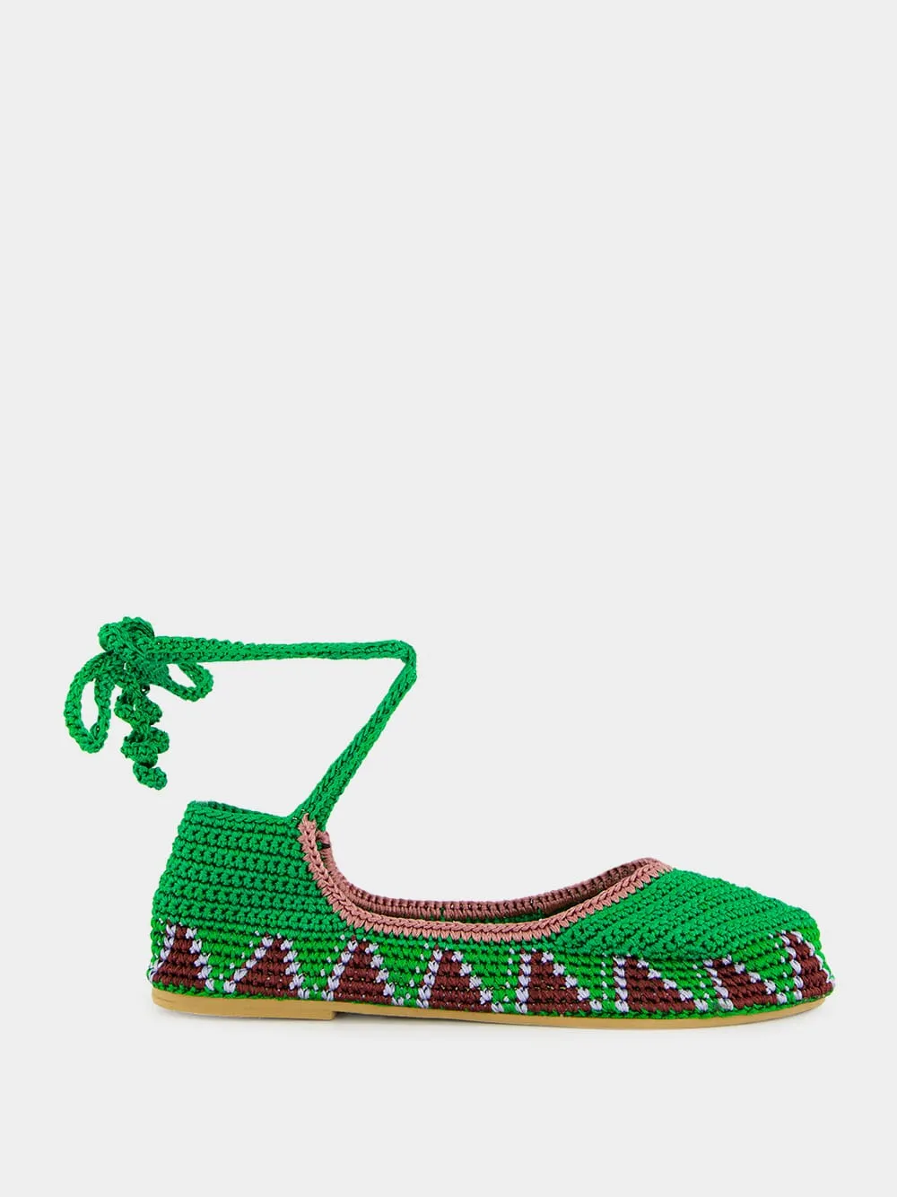Basil Green High Crochet Ballerina