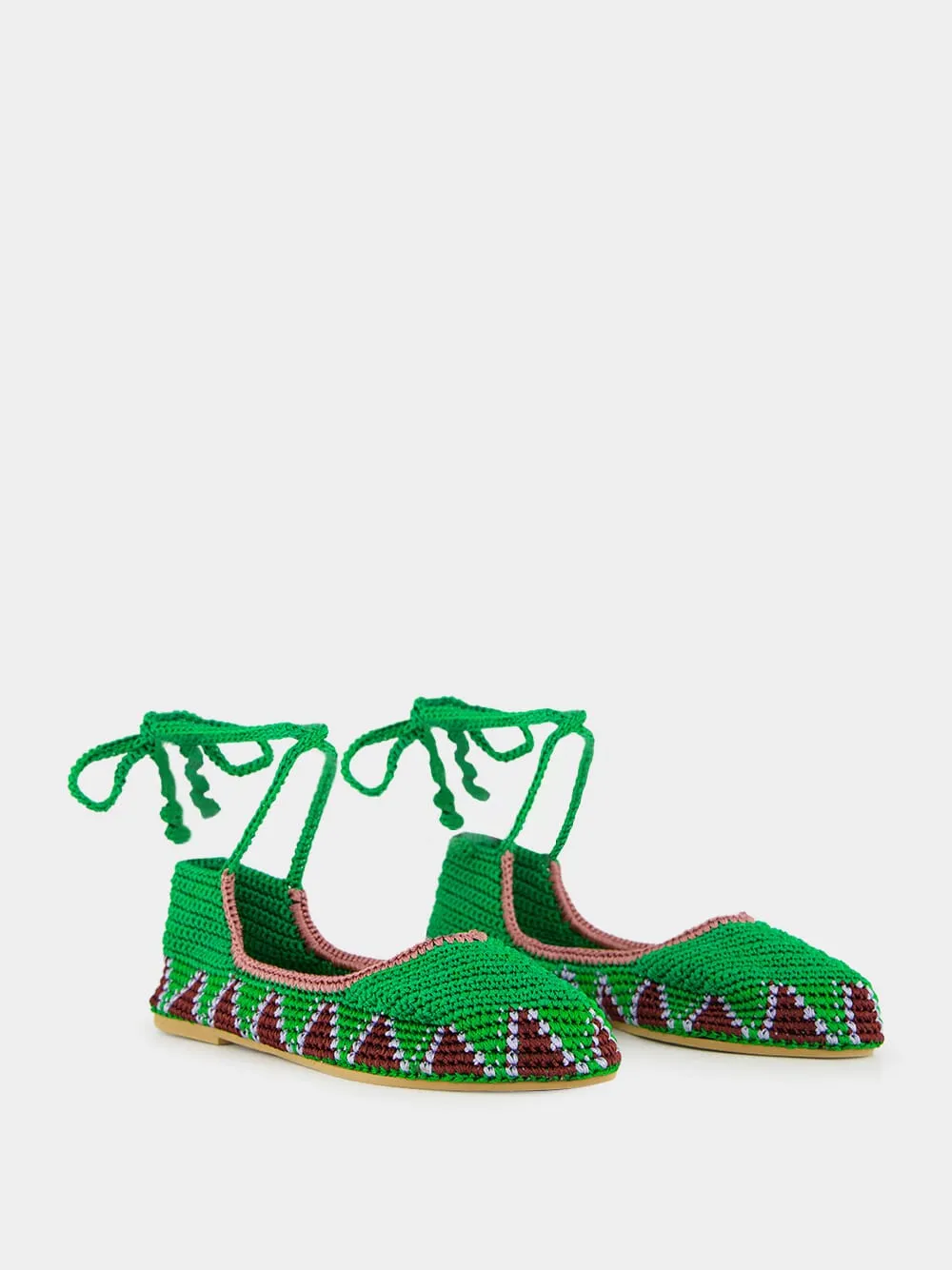 Basil Green High Crochet Ballerina