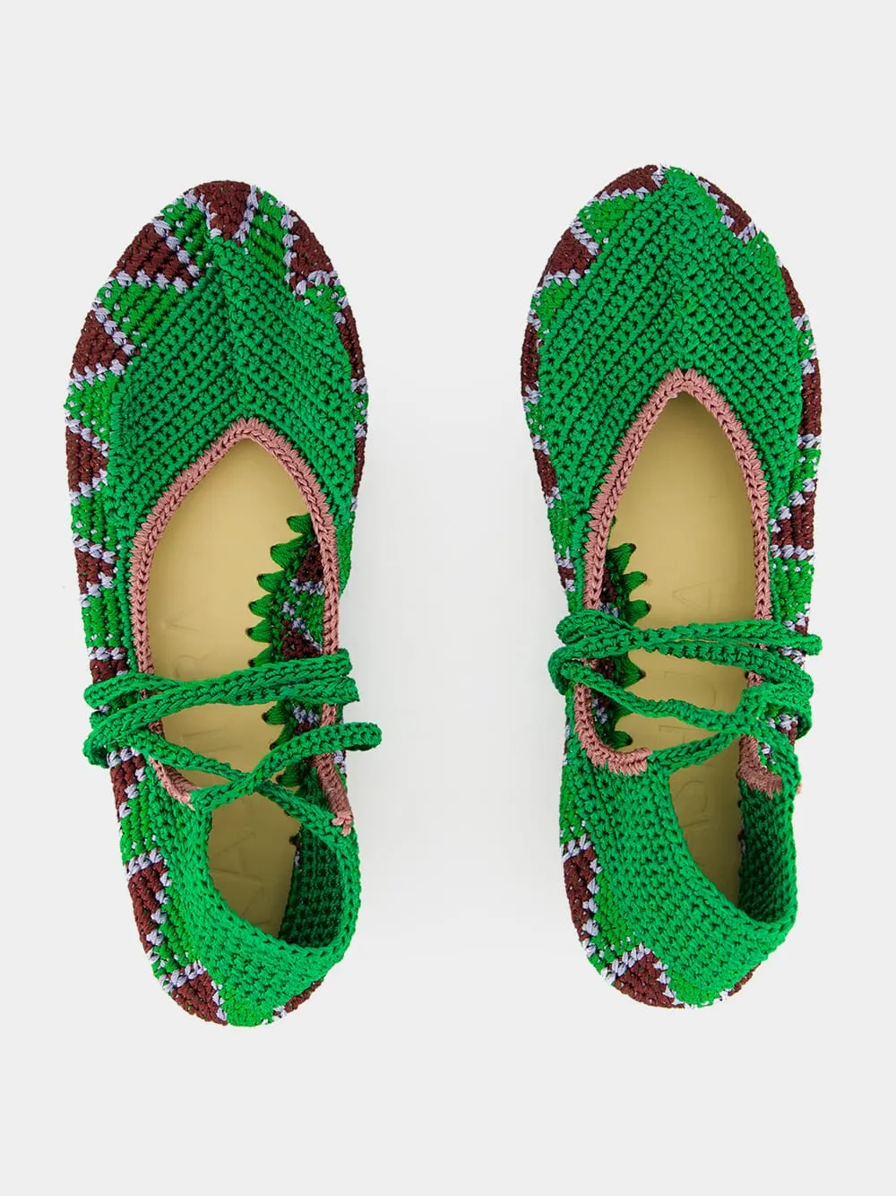 Basil Green High Crochet Ballerina
