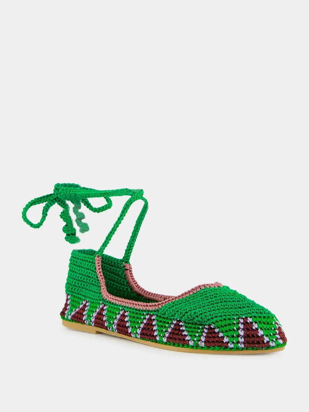 Basil Green High Crochet Ballerina