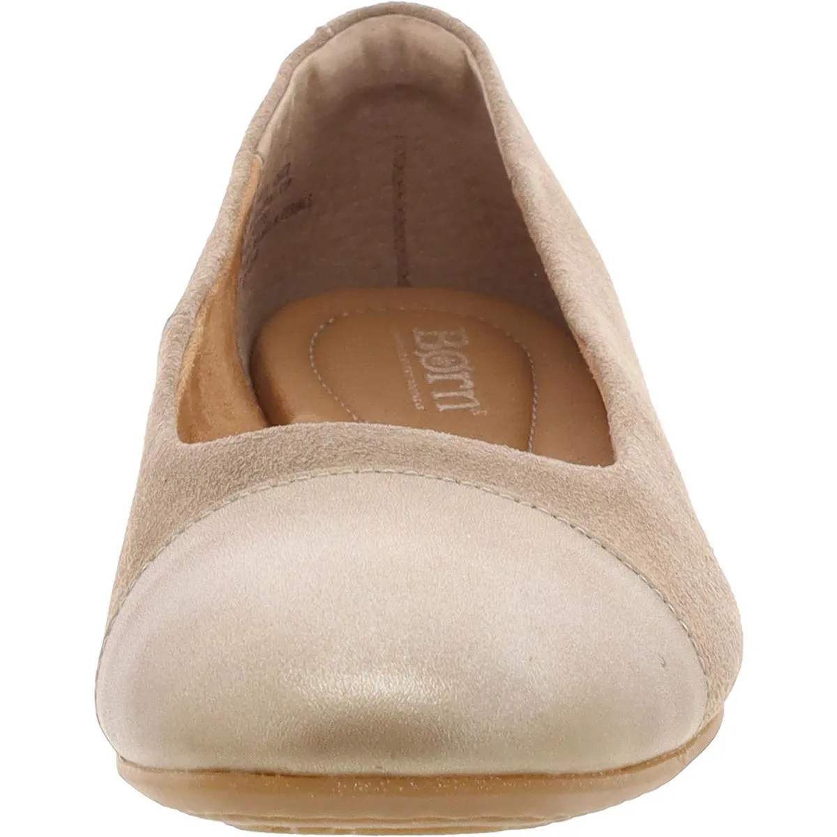 BATTI Womens Mixed Media Faux Suede Ballet Flats