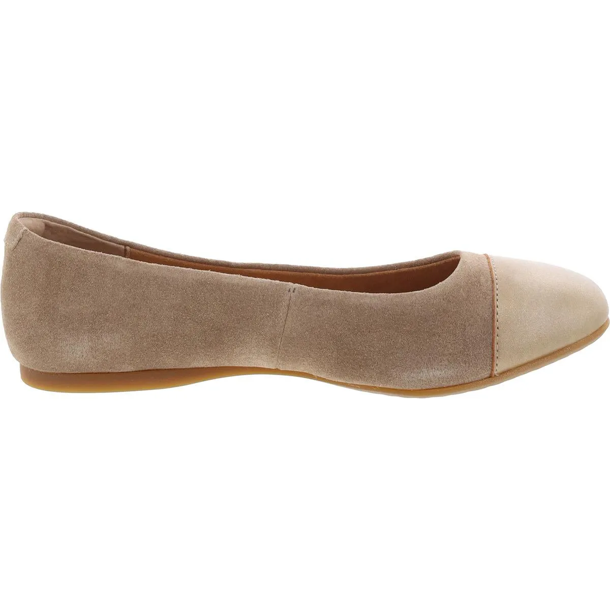 BATTI Womens Mixed Media Faux Suede Ballet Flats