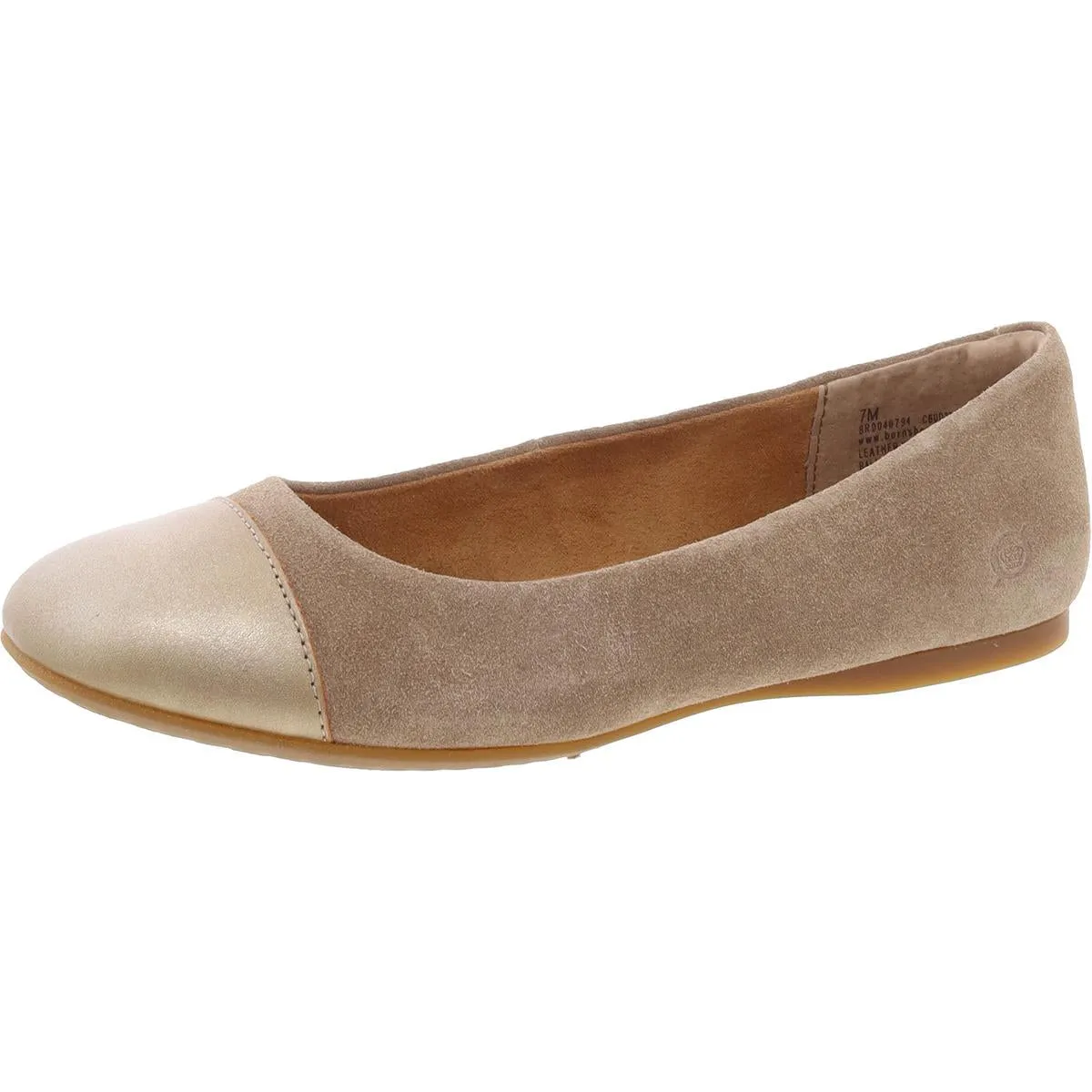BATTI Womens Mixed Media Faux Suede Ballet Flats
