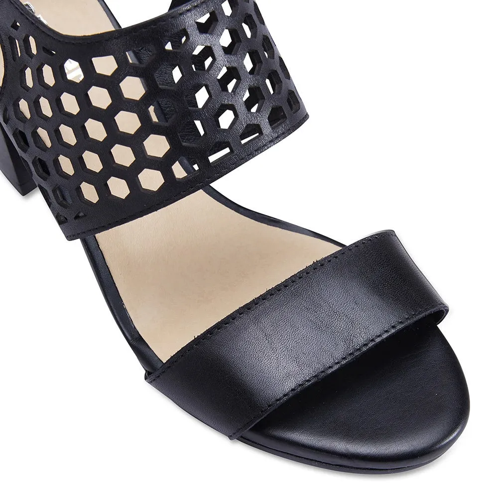 Benson Heel in Black Leather