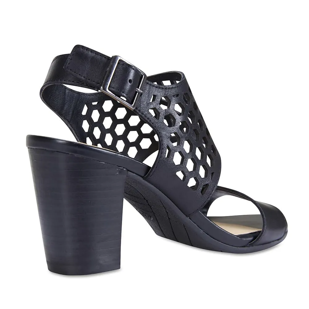 Benson Heel in Black Leather