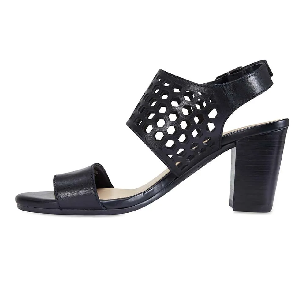 Benson Heel in Black Leather