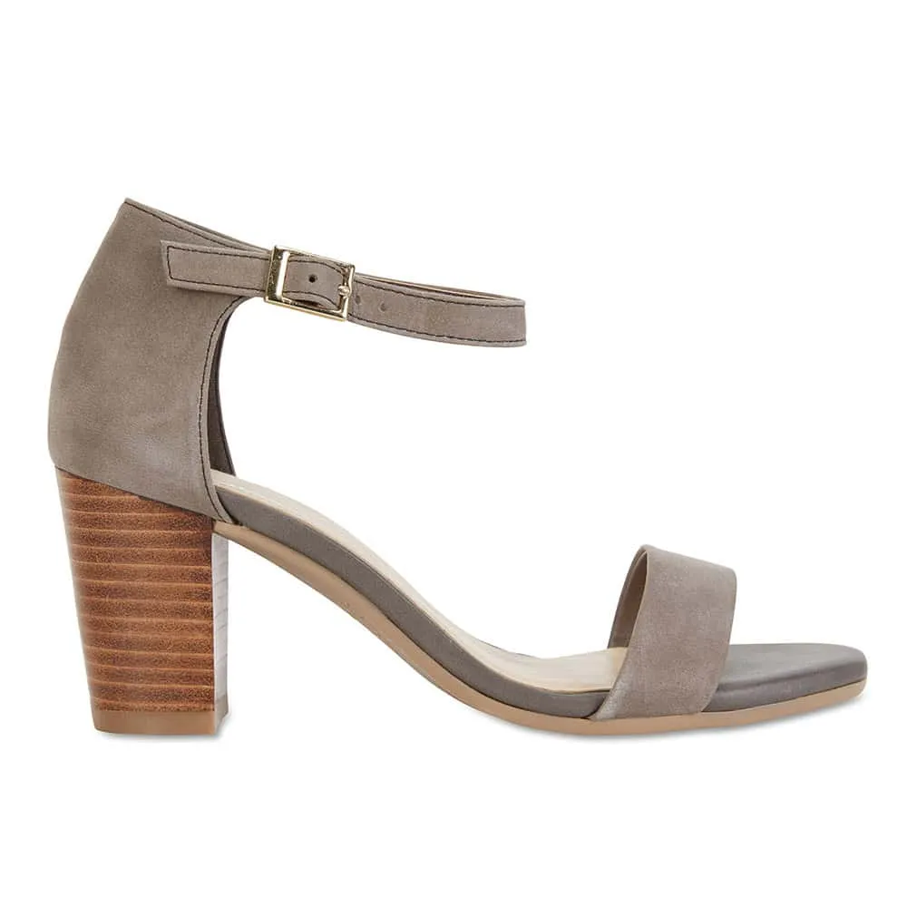 Beyond Heel in Taupe Suede