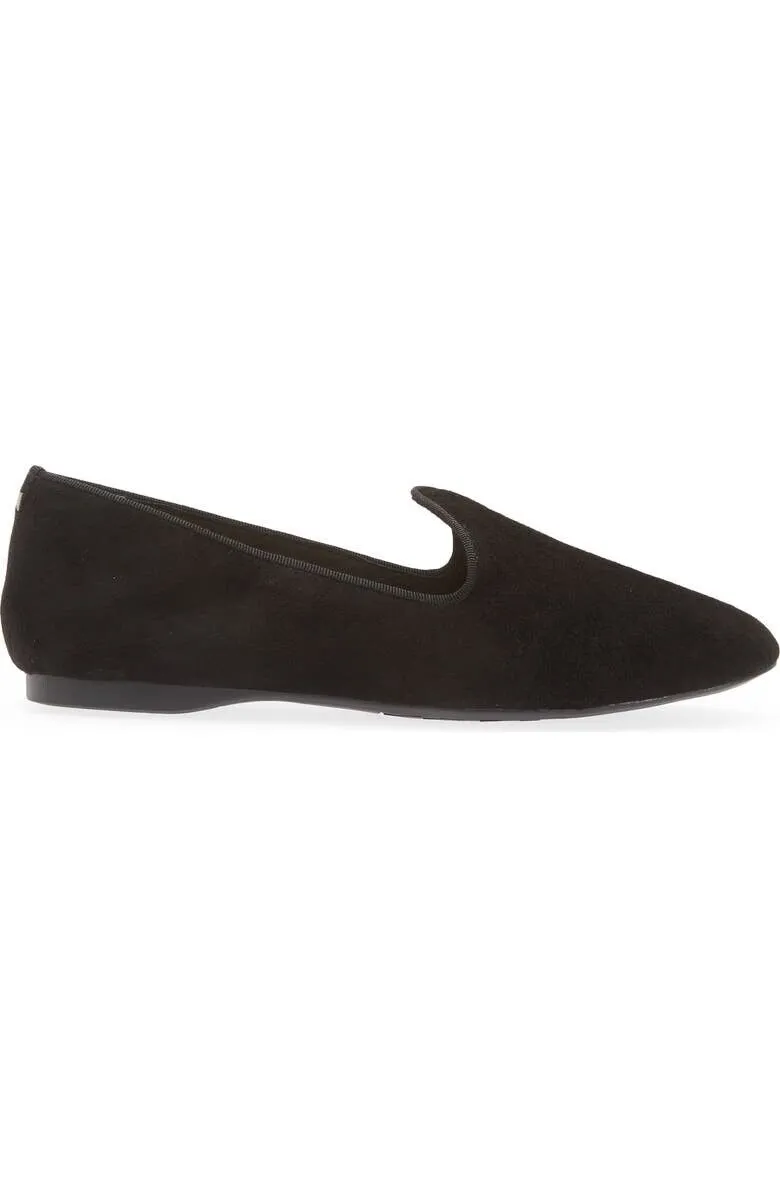 Birdies Heron Flat Women's US 8 Black Suede Almond Toe Comfort Slip-On KHD223